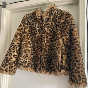 Zara Animal Print Faux Fur Coat